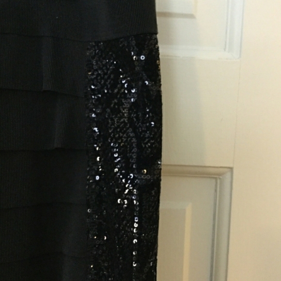 Tory Burch Black Sequined Antiscia Bodycon Skirt Size M - Picture 6 of 11
